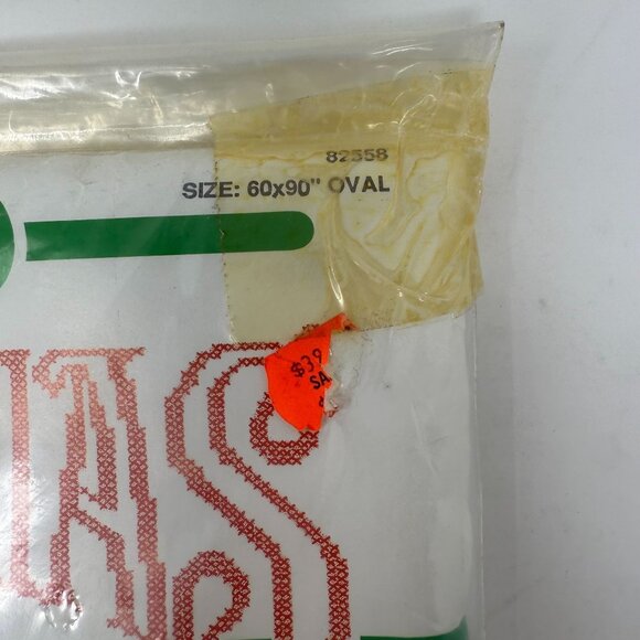 Bucilla Christmas Goose Stamped Cross-Stitch Tablecloth Kit 60"x90" Oval 82558 - Picture 3 of 4